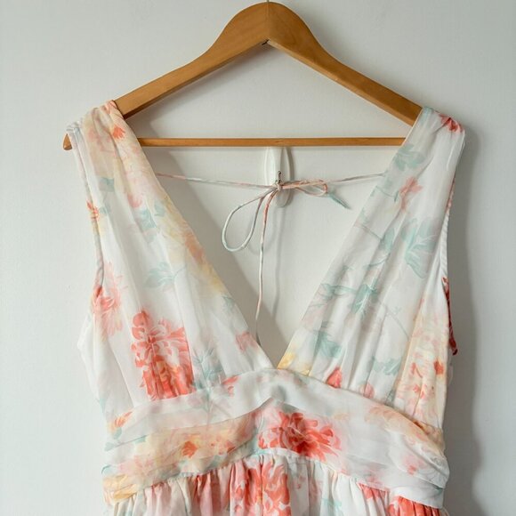 Abercrombie & Fitch Flirty Drama Ruffle Mini Dress Pastel Floral Size Large - Picture 8 of 11